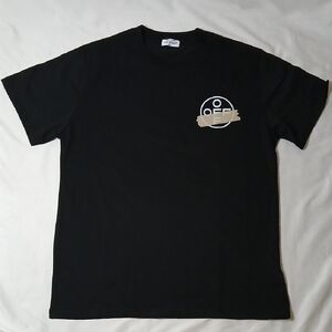 Off-White Black Tee with White Chest Logo and Tape Accents